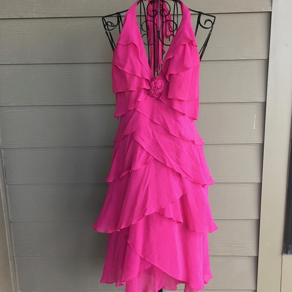 BCBGMaxAzria Dresses & Skirts - 👛LAST CALL! BCBG MaxAzria 100% Silk Halter Dress